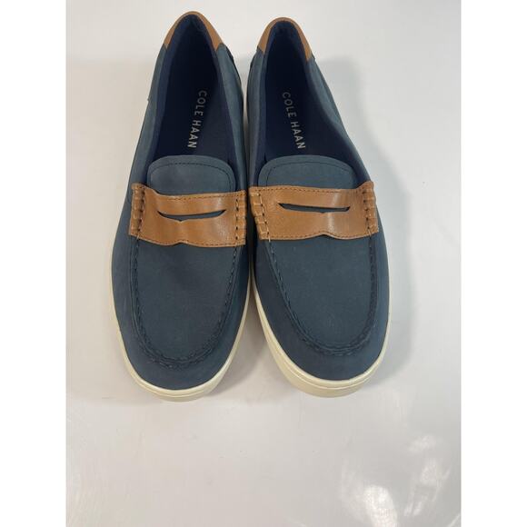 Cole Haan Nantucket Penny Shoes Mens Size 9.5M Blue Tan Nubuck Loafers New main image 8